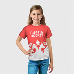 Футболка детская Russia Hockey, цвет: 3D-принт — фото 2