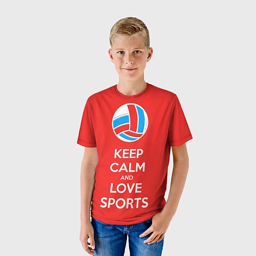 Детская футболка Keep Calm & Love Volleyball / 3D-принт – фото 3