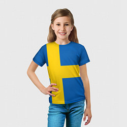 Футболка детская Швеция, цвет: 3D-принт — фото 2