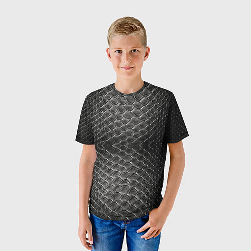 Детская футболка Черная кожа / 3D-принт – фото 3