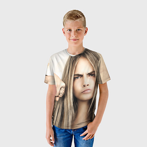 Детская футболка Cara Delevingne / 3D-принт – фото 3