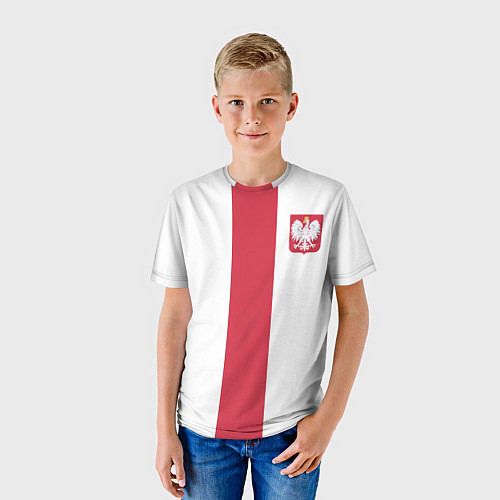 Детская футболка Сборная Польши по футболу / 3D-принт – фото 3