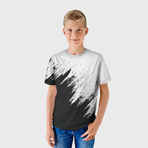 Детская футболка Черно-белый разрыв / 3D-принт – фото 3