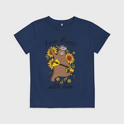 Футболка хлопковая детская From Russia with love, цвет: тёмно-синий