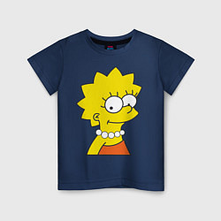 Футболка хлопковая детская Lisa Simpson, цвет: тёмно-синий