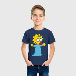 Футболка хлопковая детская Maggie Simpson, цвет: тёмно-синий — фото 2