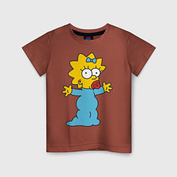 Футболка хлопковая детская Maggie Simpson, цвет: кирпичный