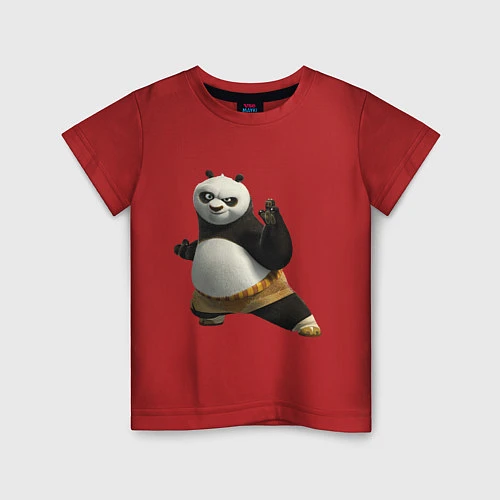 Детская футболка Кунг фу Панда / Красный – фото 1