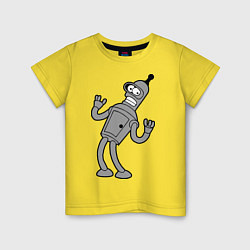 Футболка хлопковая детская Bender Error, цвет: желтый