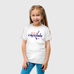 Футболка хлопковая детская Washington Capitals, цвет: белый — фото 2