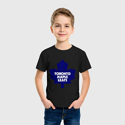 Футболка хлопковая детская Toronto Maple Leafs, цвет: черный — фото 2