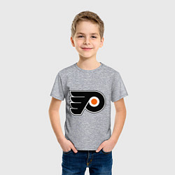 Футболка хлопковая детская Philadelphia Flyers, цвет: меланж — фото 2