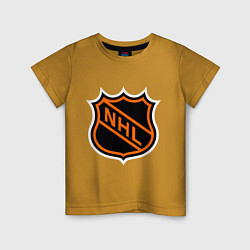 Футболка хлопковая детская NHL, цвет: горчичный