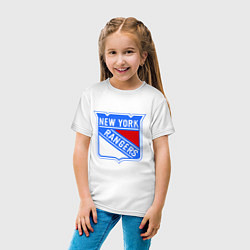 Футболка хлопковая детская New York Rangers, цвет: белый — фото 2