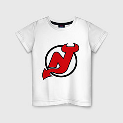 Футболка хлопковая детская New Jersey Devils, цвет: белый