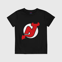 Футболка хлопковая детская New Jersey Devils, цвет: черный