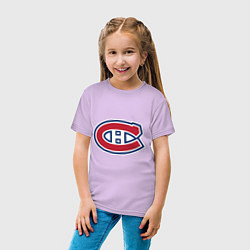 Футболка хлопковая детская Montreal Canadiens, цвет: лаванда — фото 2