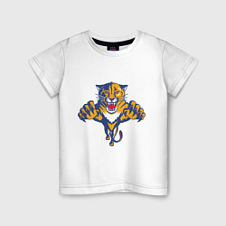 Футболка хлопковая детская Florida Panthers, цвет: белый