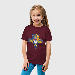 Футболка хлопковая детская Florida Panthers, цвет: меланж-бордовый — фото 2