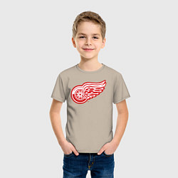 Футболка хлопковая детская Detroit Red Wings, цвет: миндальный — фото 2
