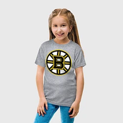 Футболка хлопковая детская Boston Bruins, цвет: меланж — фото 2