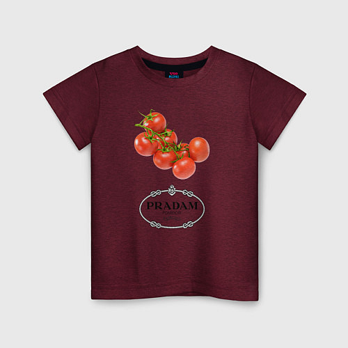 Детская футболка PRADAM / Меланж-бордовый – фото 1