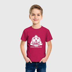 Футболка хлопковая детская UAC, цвет: маджента — фото 2