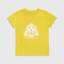 Футболка хлопковая детская UAC, цвет: желтый
