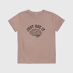 Футболка хлопковая детская Мозг, цвет: пыльно-розовый