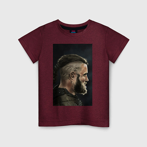 Детская футболка Ragnar Lodbrock / Меланж-бордовый – фото 1