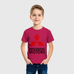 Футболка хлопковая детская Mitsubishi, цвет: маджента — фото 2