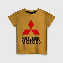 Футболка хлопковая детская Mitsubishi, цвет: горчичный