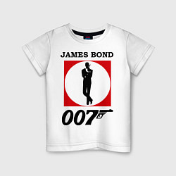 Футболка хлопковая детская James Bond 007, цвет: белый