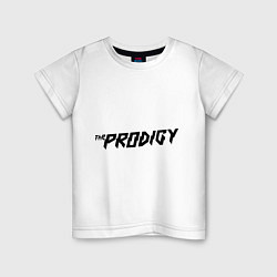 Футболка хлопковая детская The Prodigy логотип, цвет: белый