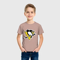 Футболка хлопковая детская Pittsburgh Penguins: Malkin 71, цвет: пыльно-розовый — фото 2