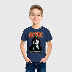 Футболка хлопковая детская AC/DC: Lock up your daughters, цвет: тёмно-синий — фото 2
