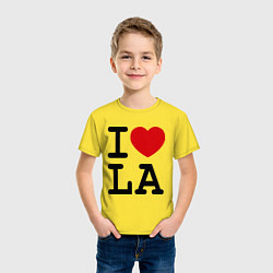 Футболка хлопковая детская I love LA, цвет: желтый — фото 2