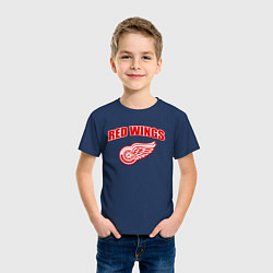 Футболка хлопковая детская Detroit Red Wings, цвет: тёмно-синий — фото 2