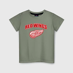 Футболка хлопковая детская Detroit Red Wings, цвет: авокадо