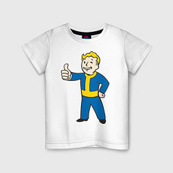 Футболка хлопковая детская Fallout Boy, цвет: белый