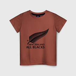 Футболка хлопковая детская New Zeland: All blacks, цвет: кирпичный