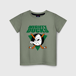 Футболка хлопковая детская Anaheim Mighty Ducks, цвет: авокадо