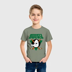 Футболка хлопковая детская Anaheim Mighty Ducks, цвет: авокадо — фото 2