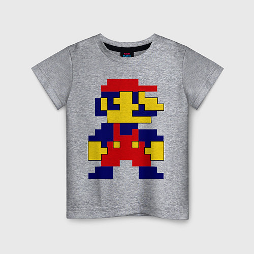 Детская футболка Pixel Mario / Меланж – фото 1