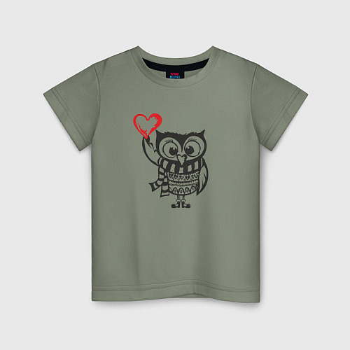 Детская футболка Сова с сердцем / Авокадо – фото 1