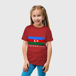 Футболка хлопковая детская Азербайджан, цвет: красный — фото 2