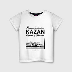 Футболка хлопковая детская Kazan: Republic of Tatarstan, цвет: белый