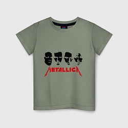 Футболка хлопковая детская Metallica (Лица), цвет: авокадо