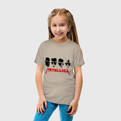 Футболка хлопковая детская Metallica (Лица), цвет: миндальный — фото 2