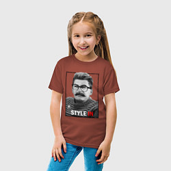 Футболка хлопковая детская Stalin: Style in, цвет: кирпичный — фото 2